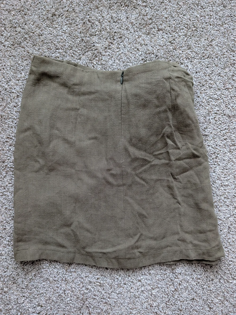 Grade & Gather Womens Olive Green Linen Tie Front Mini Skirt NWT Size Small